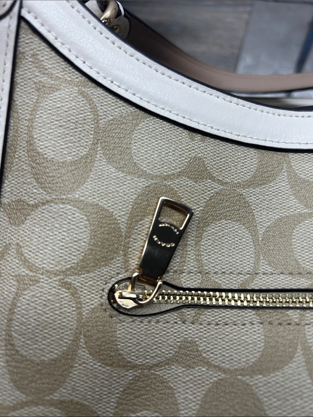 Coach Cream Signature Canvas Tote Bag - Picture 14 of 14
